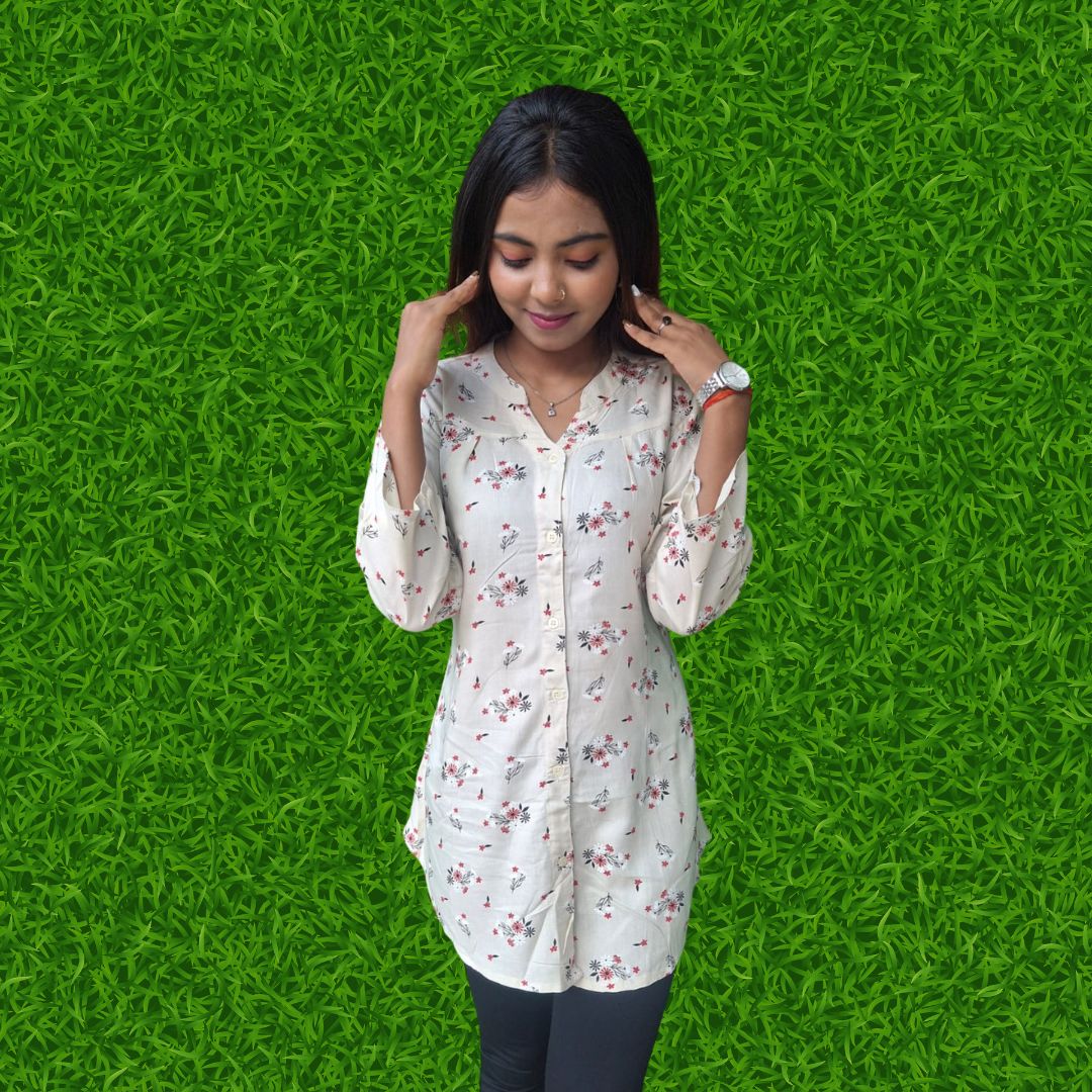 Peach Shirt for women, stylish buttons shirt