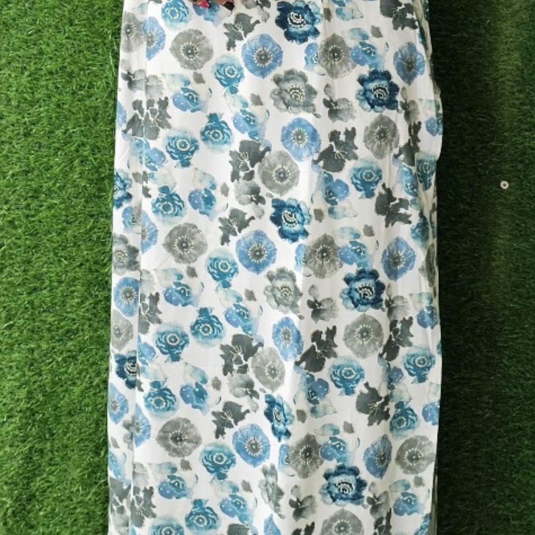 Blue and white Rayon Kurti