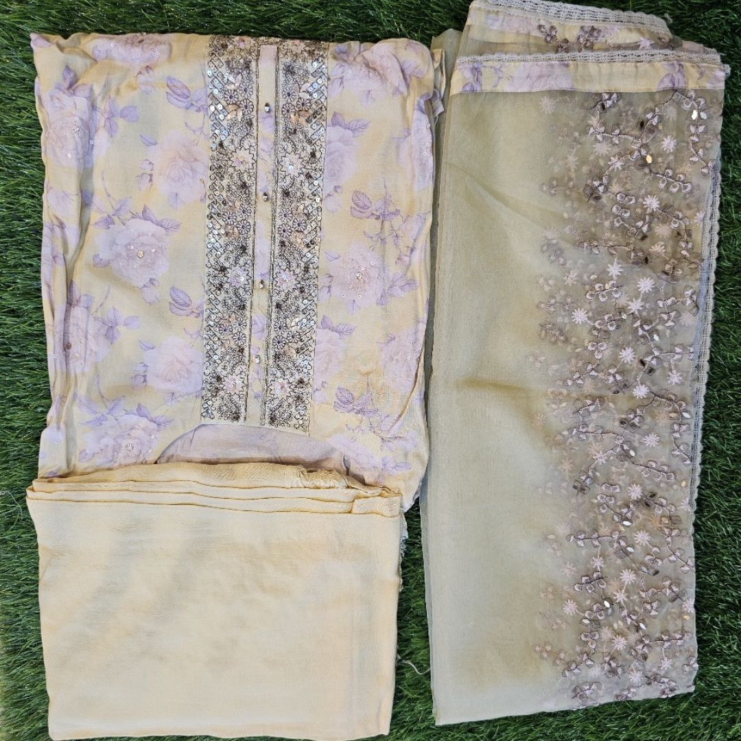 Peach Cotton Muslin Suit