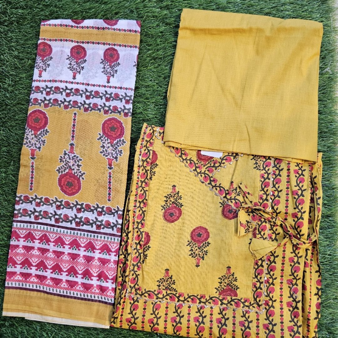 Breezy Yellow Cotton Suit