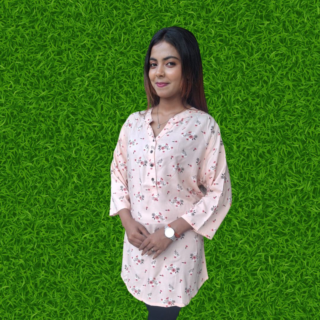 Peach Shirt for women, stylish buttons shirt