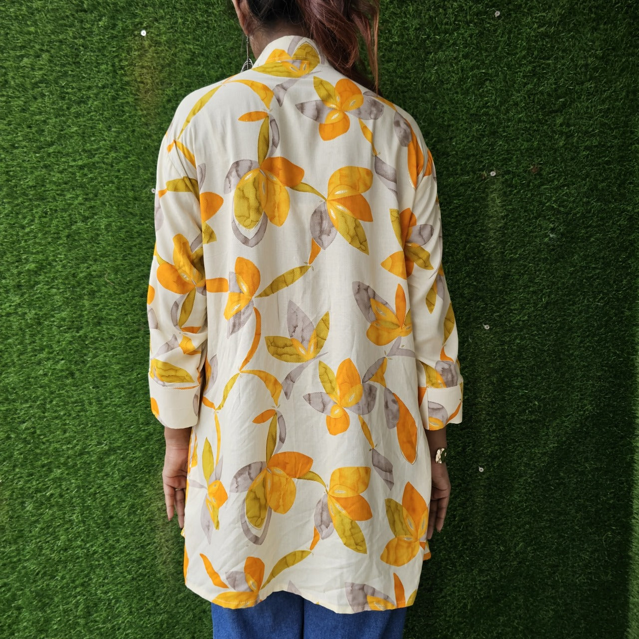 Flower Printed Shirt for women, college wear, soft rayon cotton fabric